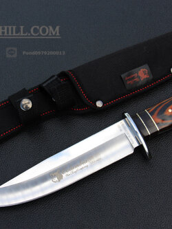 มีดใบตาย COLUMBIA รุ่น G33 ใบมีดทรงโบวี่ ด้ามจับลายไม้คลาสสิค ไม้เนื้อแข็งอย่างดี พร้อมซองไนลอน