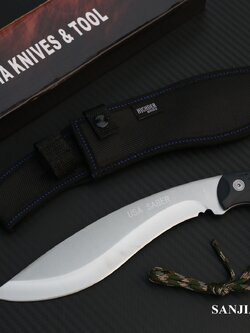 มีดเดินป่าทรงกรูข่า SANJIA KNIFE รุ่น K701A พร้อมซองไนลอน สายพาราคอร์ด