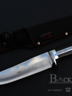 มีดใบตาย COLUMBIA รุ่น G49 ด้ามจับ ลายคลาสสิค ไม้เนื้อดำอย่างดี พร้อมซองไนลอน