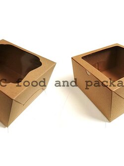 KB (11-1 , 11-2) เหลี่ยม / หยัก - กล่องเค้ก คราฟท์ 1/2 ปอนด์ (10ใบ) - Ido