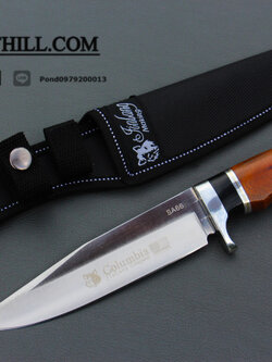 มีดใบตาย COLUMBIA รุ่นSA66 ใบมีดทรงโบวี่ ด้ามจับไม้เนื้อแข็งอย่างดี พร้อมซองไนลอน