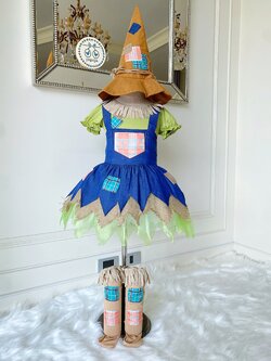 (HW) ชุดฮาโลวีน&คอสเพลย์ ชุดเอลฟ์ รุ่นโทนสีฟ้าเขียว (Elf) พร้อมหูเอลฟ์ หมวก ถุงเท้า