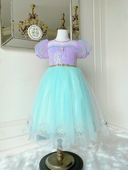 ชุดเจ้าหญิงแอเรียล รุ่นกระโปรงสั้น แขนตุ๊กตา สวยหวานละมุน ใส่ออกงานได้เลย