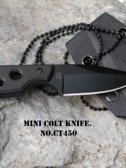 มีดห้อยขนาดเล็ก จิ๋วดุดันสำหรับพกป้องกันตัว ตัวใบแข็งแรง วัสดุ Stainless Steel 5cr15mov รมดำ