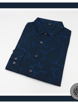 Blue Navy Patterned Shirt