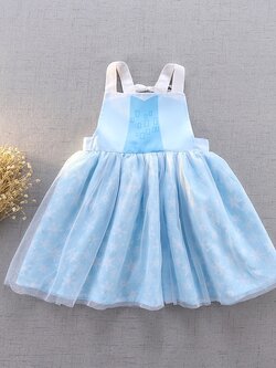 (No. 11) ผ้ากันเปื้อนเจ้าหญิงเอลซ่าคลาสสิค ประดับโบว์ด้านหลัง