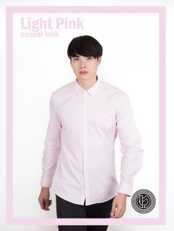 เสื้อเชิ้ตสีชมพูอ่อน Light Pink Shirt (Standard Collar)