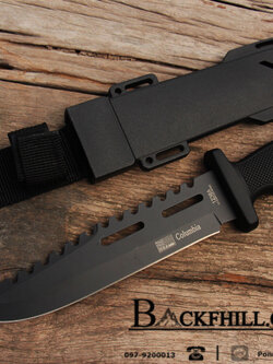 มีดใบตาย COLUMBIA รุ่น 1238A มีดทรงสปาตาใบรมดำ พร้อมซอง KYDEX