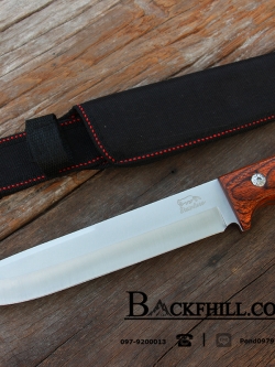 มีดใบตายแมวป่า Stainless Steel ด้ามไม้