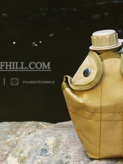 กระติกน้ำทหารสีน้ำตาล กระติกน้ำเดินป่า กระติกน้ำแคมป์ กระปุกน้ำทหาร พร้อมกล่องอะลูมิเนียมสำหรับต้มน้ำ ปรุงอาหาร