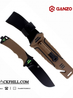 Ganzo Hunting Survival Knife กานโซ่ รุ่น G8012-DY ด้ามสีน้ำตาล ของแท้ 100%