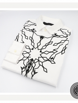 White Line Patterned Shirt