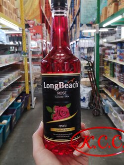ลองบีช ไซรัป กลิ่น กุหลาบ ขนาด 740 ml. (LongBeach Syrup Rose)
