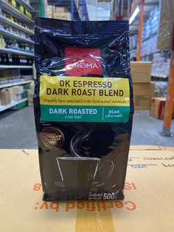 เม็ดกาแฟคั่ว Aroma - OK Dark Roast Blend (500g.)