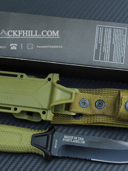 มีดใบตายสายลุย Gerber Strong Arm Semi Serrated Fixed Blade OEM สีเขียวทหาร