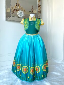 ชุดเจ้าหญิงอันนา ฤดูร้อน มาพร้อมเสื้อกั้กและเข็ดกลัด