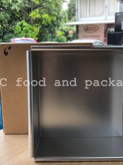 พิมพ์เค้กสี่เหลี่ยม ถอดก้น 6 นิ้ว