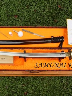 ดาบซามูไรคาตานะ KAWASHIMA STEEL. ขนาดความยาวรวม 40 นิ้ว เหล็ก HIGH CARBON NISI1060 ฝักดาบไม้เนื้อแข็งลายสวยงาม