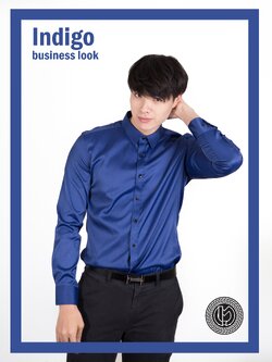 เสื้อเชิ้ตสีน้ำเงินอินดิโก้ Indigo Blue Shirt (Standard Collar)