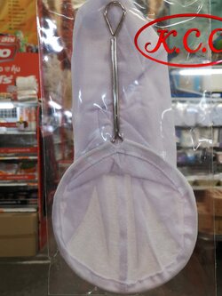 ถุงชงชา ถุงกรองชา ถุงชงกาแฟโบราณ มีด้ามจับสแตนเลส กลาง ไซส์ M (ราคาต่อ 1 ชิ้น)