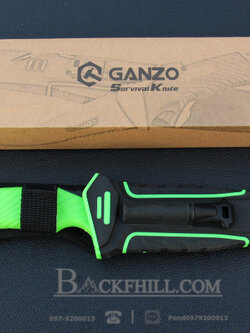 มีดเดินป่าใบตาย Ganzo Hunting Survival Knife กานโซ่ รุ่น G8012-LG ดำ-เขียว ของแท้ 100%