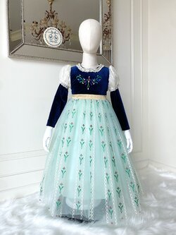 ชุดเจ้าหญิงอันนาแขนยาวกำมะหยี่