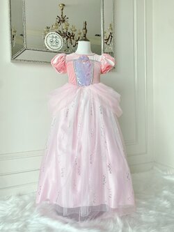 ชุดเจ้าหญิงแอเรียลสีชมพู รุ่นกระโปรงบาน (ไม่รวมปลอกแขน)