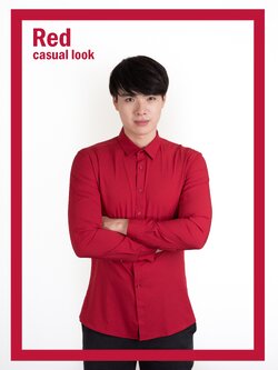 เสื้อเชิ้ตสีแดง Red Shirt (Standard Collar)