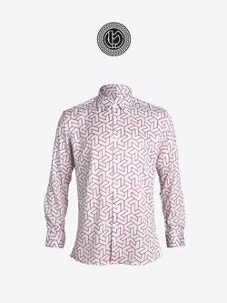 LM White Red Patterned Shirt