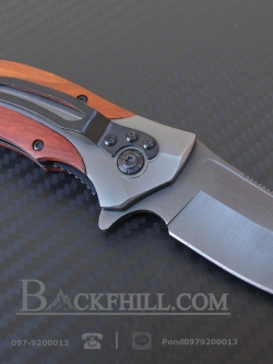 มีดพับ BROWNING Stainless Steel รุ่น 353 ด้ามไม้ มีด OME เกรดดี จากค่ายเขากวาง