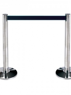 เสากั้นทางเดิน สายดึงกลับ สีดำ 0608-020