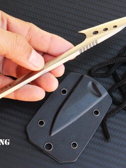 มีดห้อยพกพา EDC KNIFE มีดหางปลา Stainless Steel 5cr15mov ปลายแหลม พร้อมซอง KYDEX