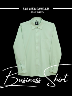 Business Shirt เสื้อเชิ้ต รุ่นบิสเนส โทนสีเขียว ปก Semi-Spread Collar ทางการ เหมาะสำหรับใส่เน็คไทด์