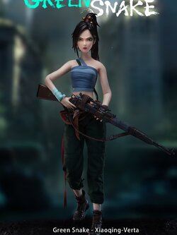 TBLeague PL2021-187A,B,C 1/6 Green & White Snake-Xiaoqing