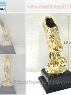 TPR040 ถ้วยรางวัลรองเท้าฟุตบอล เนื้อเรซิ่นผสมชุปทอง