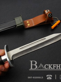 มีดพกทหารรุ่นเก่า ดาบติดปลายกระบอกลำกล้อง ขนาด 11 นิ้ว งานประณีตเก่าเก็บ AAA พร้อมซองแข็งอย่างดี