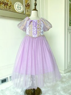 ชุดเจ้าหญิงราพันเซลแขนตุ๊กตา คอเหลี่ยมใส่สบาย ทรงคลาสสิค สวยหวาน