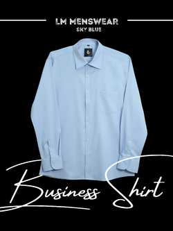 Business Shirt เสื้อเชิ้ต รุ่นบิสเนส โทนสีฟ้า น้ำเงิน กรม ปก Semi-Spread Collar ทางการ เหมาะสำหรับใส่เน็คไทด์