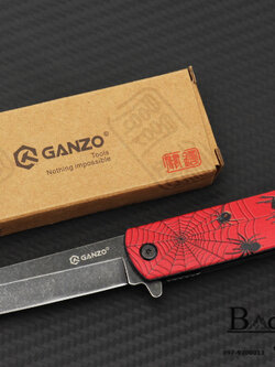 มีดพับGanzo รุ่น G626 - RD ด้ามสีแดง ใบมีดหัวตัด TANTO 440 Steel / ของแท้ 100%