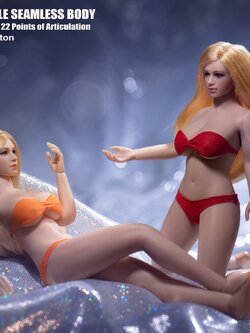TBLeague PLLB2022-T05A, B 1/12 Super Flexible Female Seamless Body - Pale, Suntan / Large Breast Size