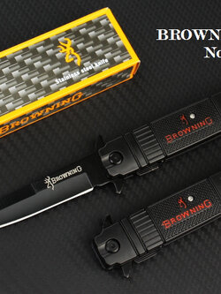 มีดพับ BROWNING Stainless Steel รุ่น D028 ใบมีดปลายแหลมรมดำ