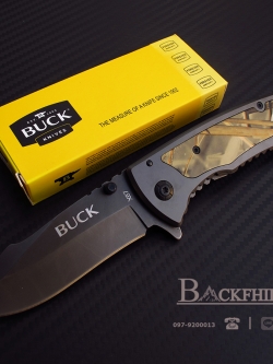 มีดพับ BUCK รุ่น X67 ด้ามจับลายไม้แห้ง OME สำเนา