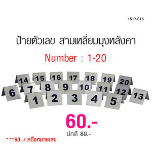 ป้ายตัวเลข 1-20 1617-015