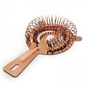 ที่กรองค๊อกเทล หรือ ที่กรองน้ำแข็ง สีโรสโกลด์ มีรูแขวนสำหรับเก็บ