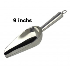 ที่ตักน้ำแข็ง กรวยตักวัตถุดิบ กรวยตักน้ำแข็ง สแตนเลส ขนาด 9 นิ้ว 1606-008
