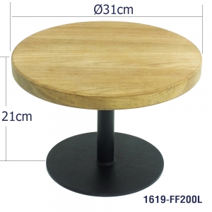 ที่วางเค้กฐานเหล็กและแผ่นไม้สัก 31 ซม. สูง 21 ซม. 1619-FF200L