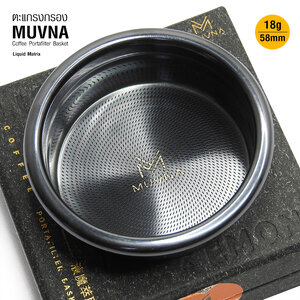 MUVNA Coffee portafilter basket Liquid Matrix 18g Black Titanium
