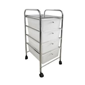 ชั้นวางของพร้อมล้อเลื่อน 4 ลิ้นชัก Salon KASSA HOME รุ่น NAP020-PS4T ขนาด 33 x 39 x 79 ซม. สีขาว