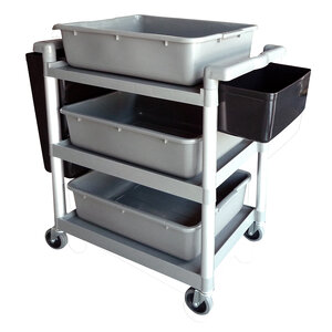 รถเข็นเก็บจาน โครงพลาสติก (ใช้ทำความสะอาดโต๊ะอาหาร) 1403-002