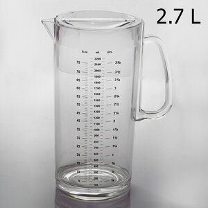 Light plastic Pitcher Measure 2.7 Litres with lid and handle 1610-571